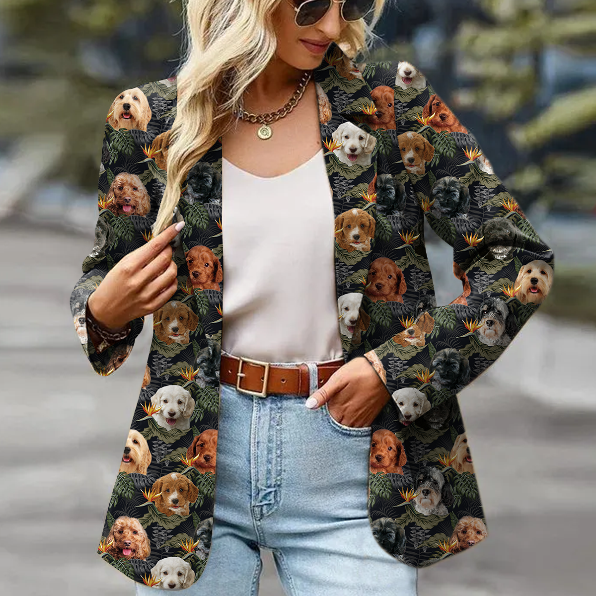 Cockapoo Women's Black Tropical Hawaiian Blazer – Follus