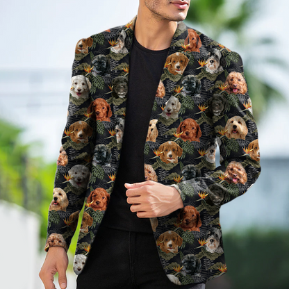 Cockapoo Men's Black Tropical Hawaiian Blazer