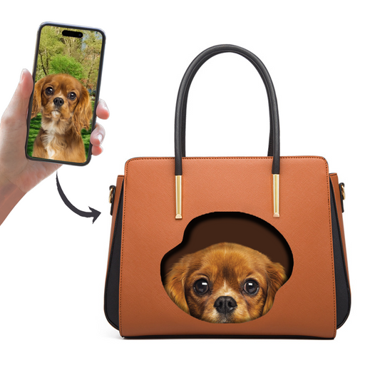 Guess Who I Am - Personalized Classic Handbag With Your Pet's Photo V2