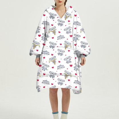 Cute Winter - Koala Fleece Blanket Hoodie