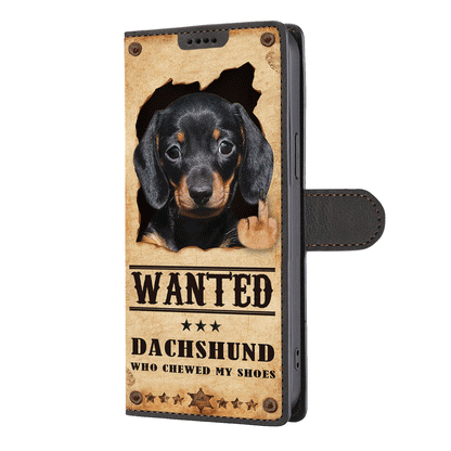 Dachshund Wanted - Fun Wallet Phone Case V1