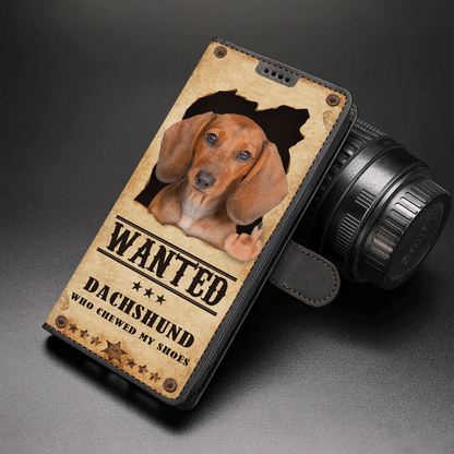 Dachshund Wanted - Fun Wallet Phone Case V2