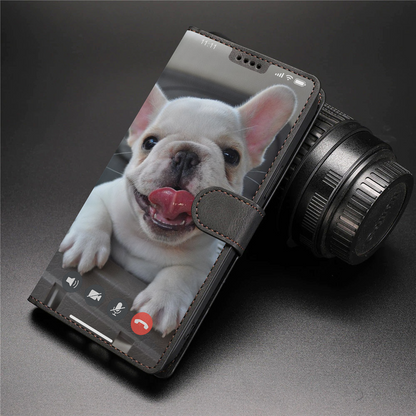 Face Time With Your Dog - Étui portefeuille personnalisé avec la photo de votre animal