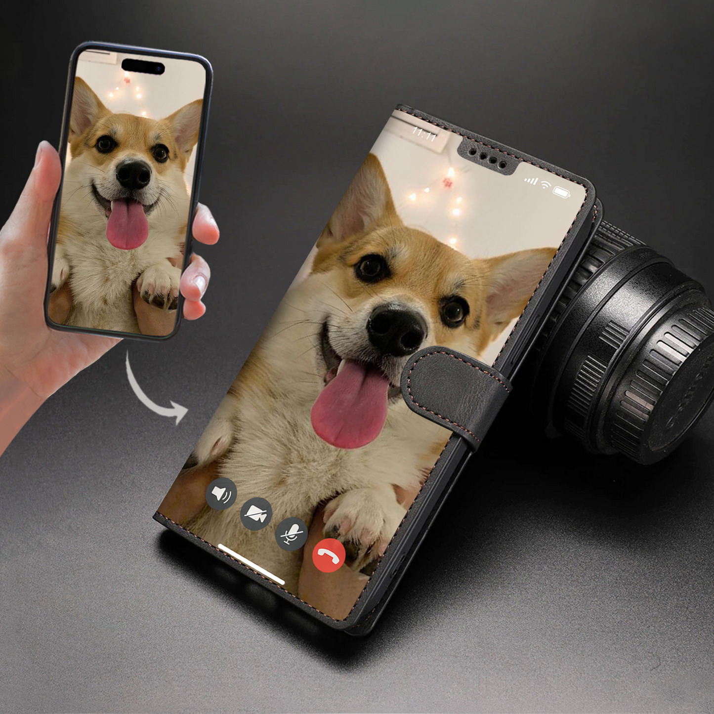 Face Time With Your Dog – Personalisiertes Portemonnaie mit dem Foto Ihres Haustieres