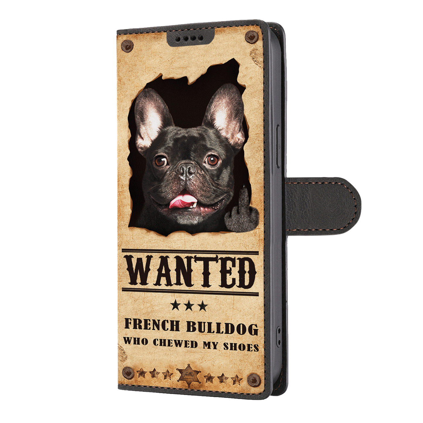 French Bulldog Wanted - Fun Wallet Phone Case V2