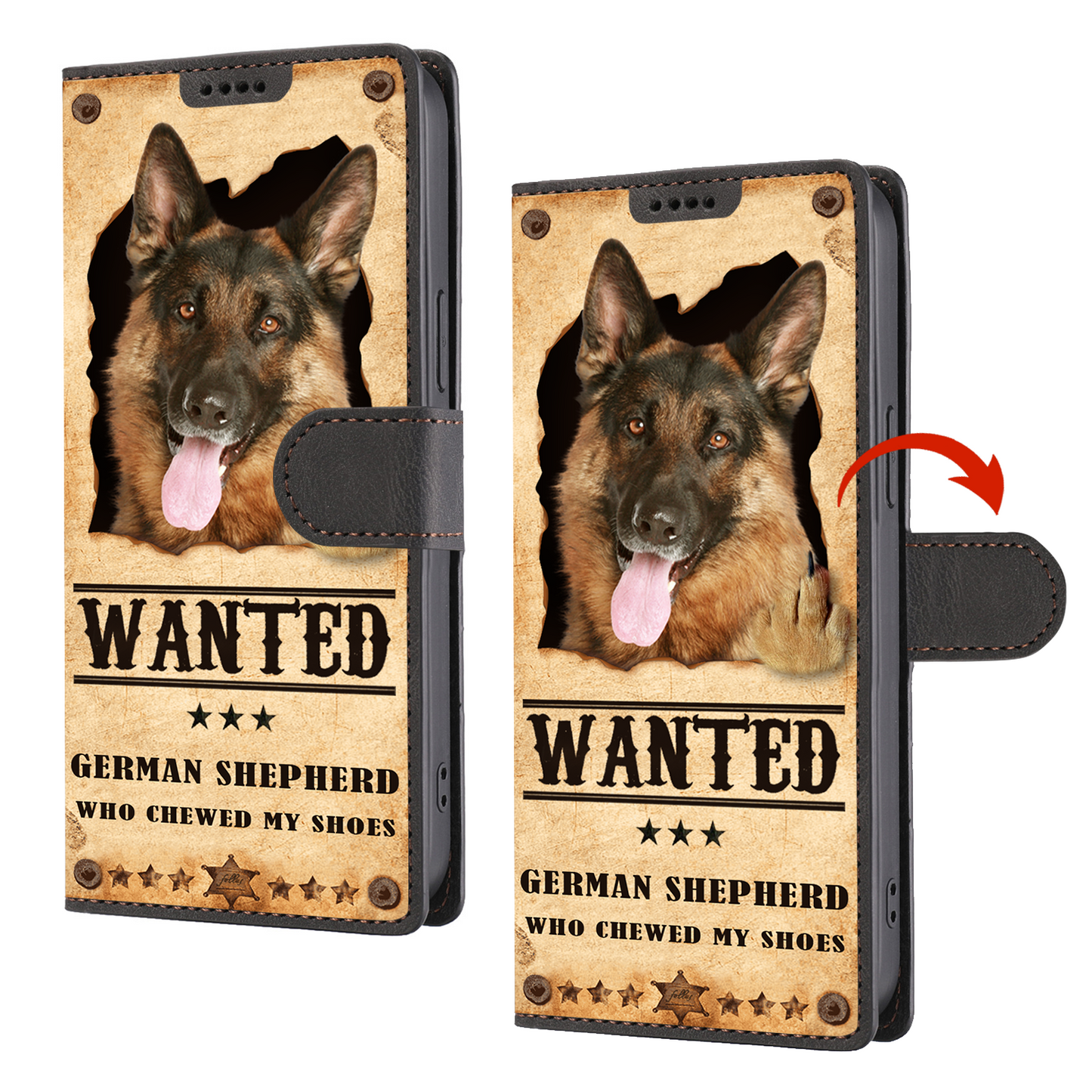 German Shepherd Wanted - Fun Wallet Phone Case V1