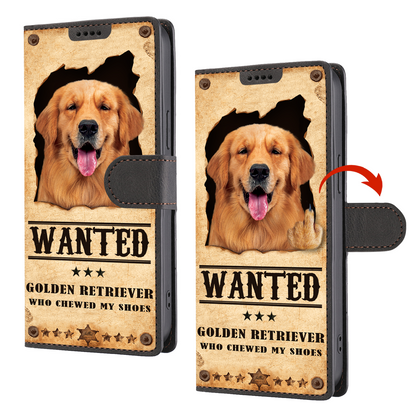 Golden Retriever Wanted - Fun Wallet Phone Case V1