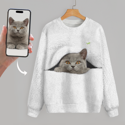 Good Morning Dress Warm - Personalized Sweatshirt With Your Cat's Photo