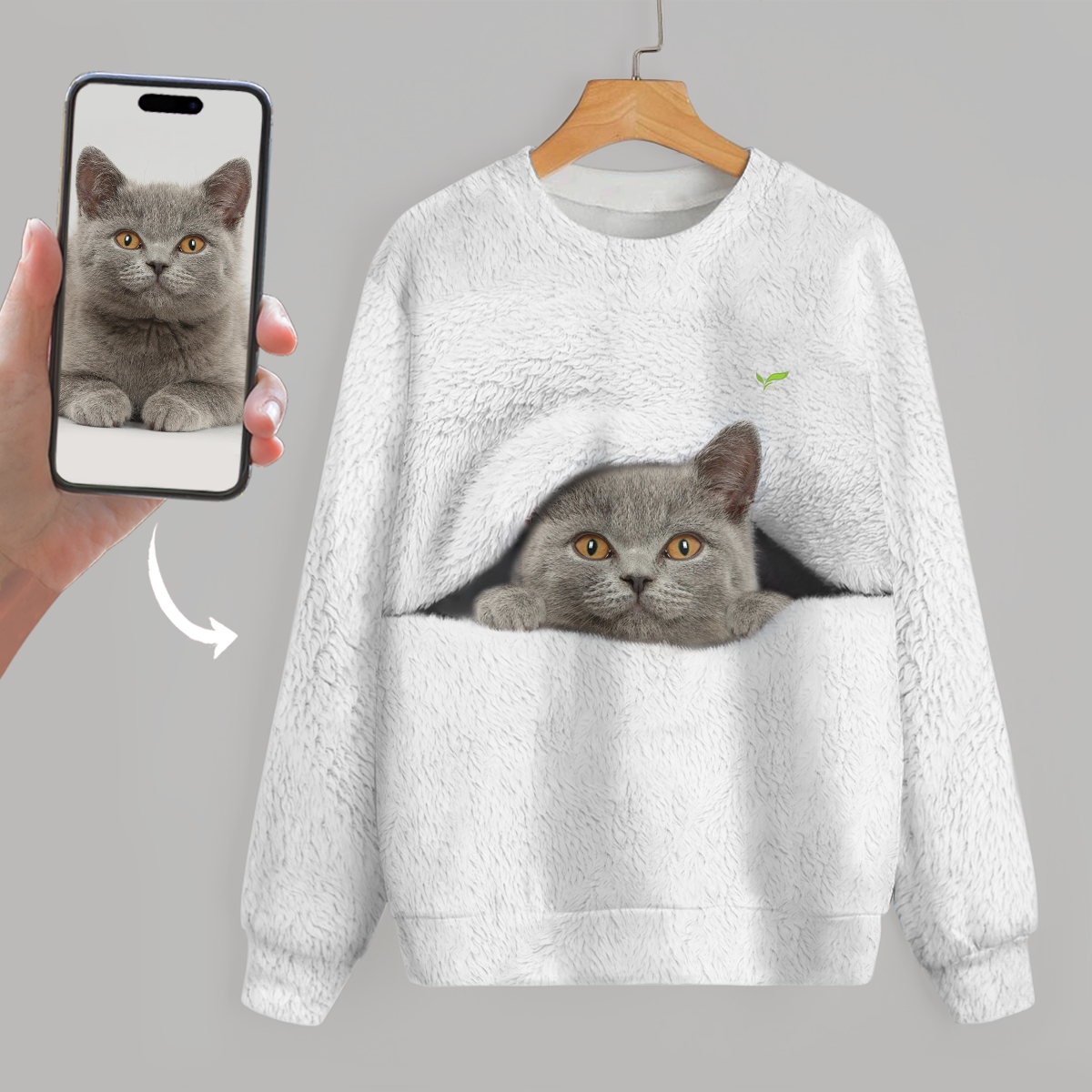 Good Morning Dress Warm - Sweat personnalisé avec photo de votre chat