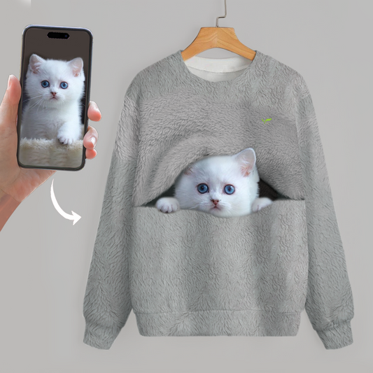 Good Morning Dress Warm – personalisiertes Sweatshirt mit dem Foto Ihrer Katze