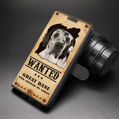 Great Dane Wanted - Fun Wallet Phone Case V1