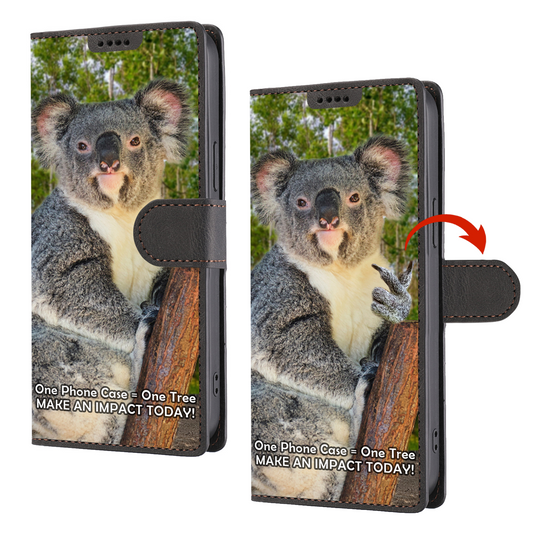 GreenPaws - Étui portefeuille pour téléphone Koala's Haven V1