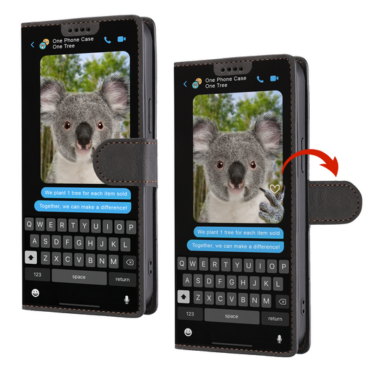 GreenPaws - Étui portefeuille pour téléphone Koala's Haven V2