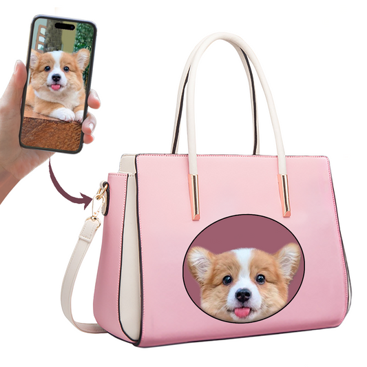 Guess Who I Am - Personalized Classic Handbag With Your Pet's Photo V3