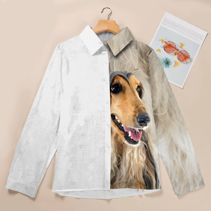 Half Angel Half Afghan Hound - Women Shirt V1