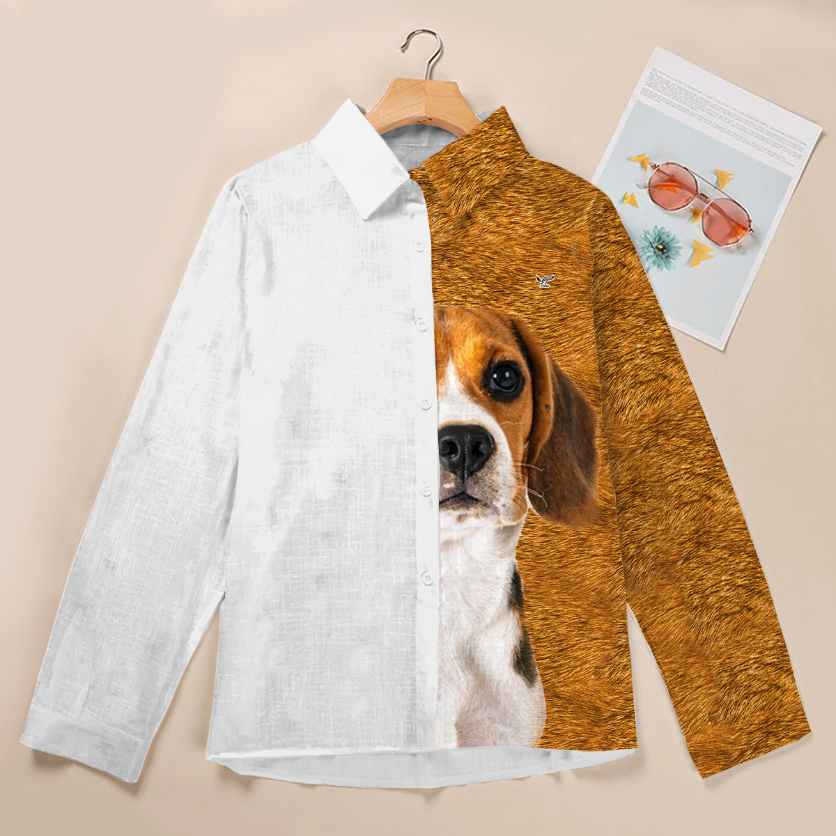 Half Angel Half Beagle - Women Shirt V1