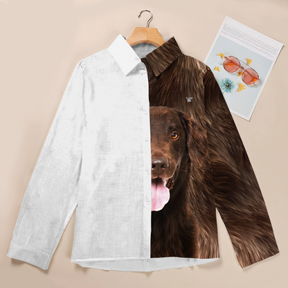 Half Angel Half Flat Coated Retriever - Women Shirt V1