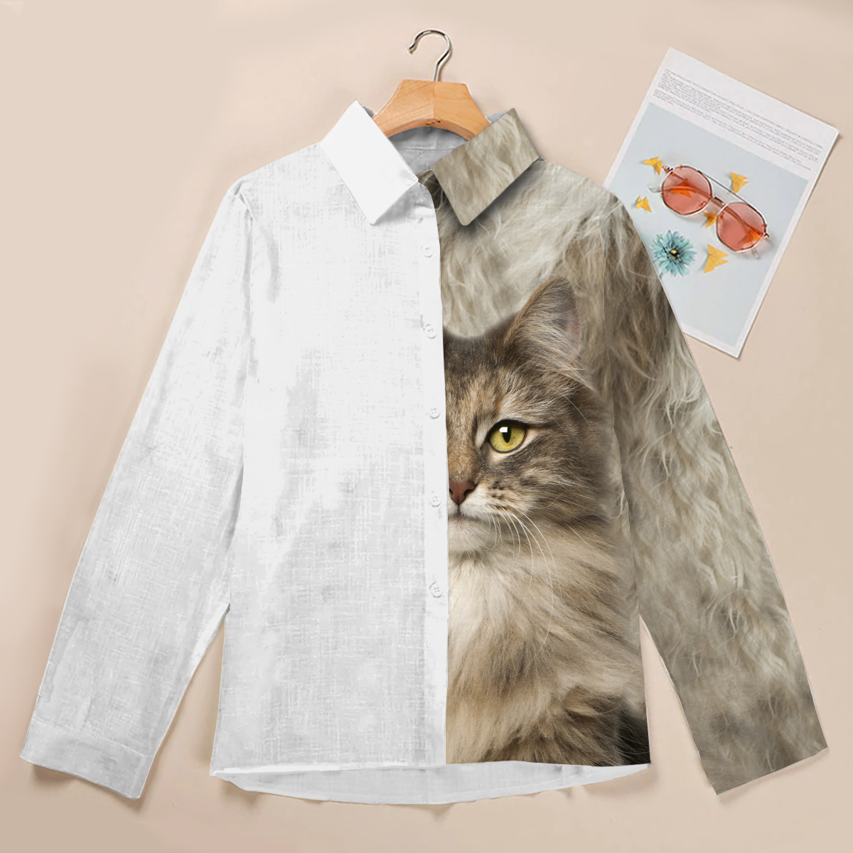 Half Angel Half Norwegian Forest Cat - Women Shirt V1