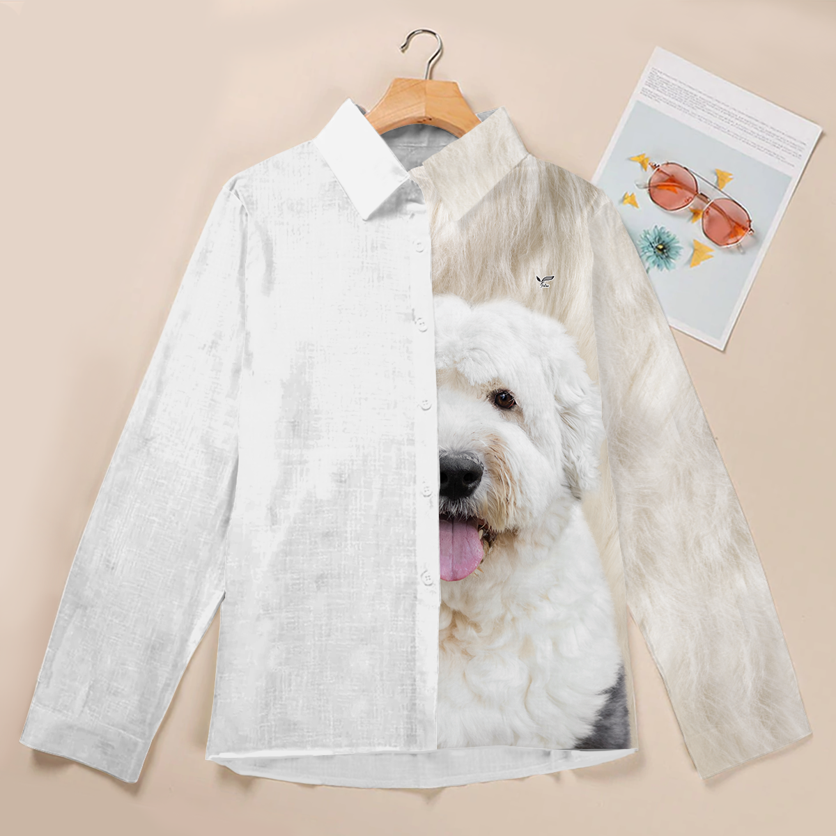 Half Angel Half Old English Sheepdog - Women Shirt V1