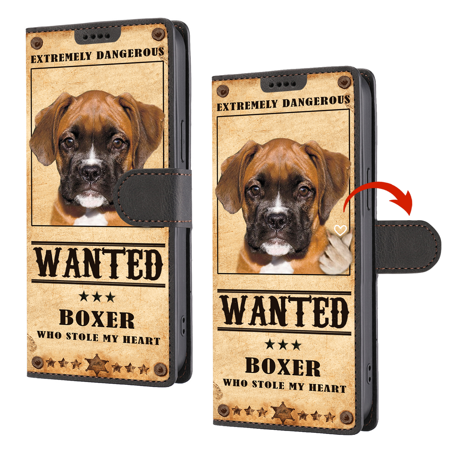 Heart Thief Boxer - Love Inspired Wallet Phone Case V1