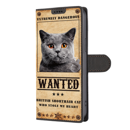 Heart Thief Britisch Kurzhaar Katze - Love Inspired Portemonnaie Handyhülle V1