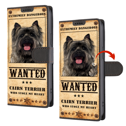 Heart Thief Cairn Terrier - Étui de téléphone portefeuille inspiré de l'amour V1
