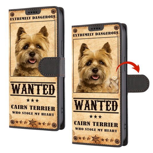 Heart Thief Cairn Terrier - Étui de téléphone portefeuille inspiré de l'amour V2