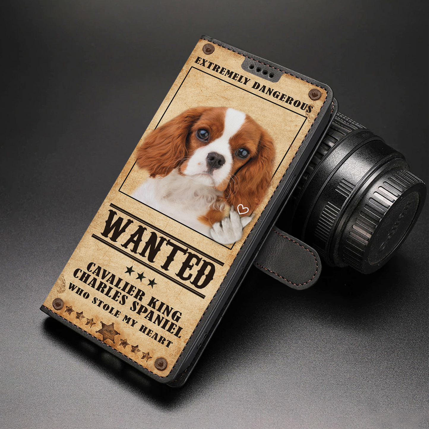 Heart Thief Cavalier King Charles Spaniel - Love Inspired Wallet Phone Case V2