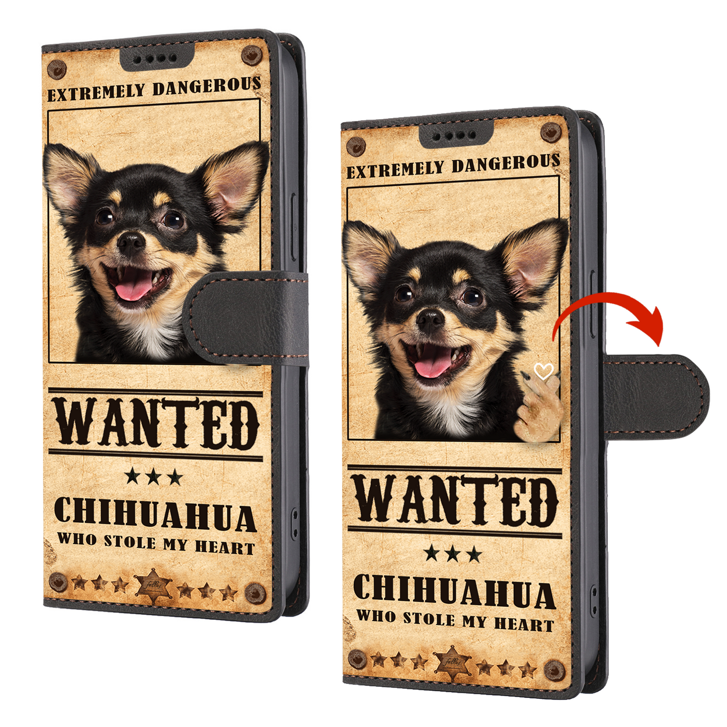 Herzdieb Chihuahua - Love Inspired Portemonnaie Handyhülle V1