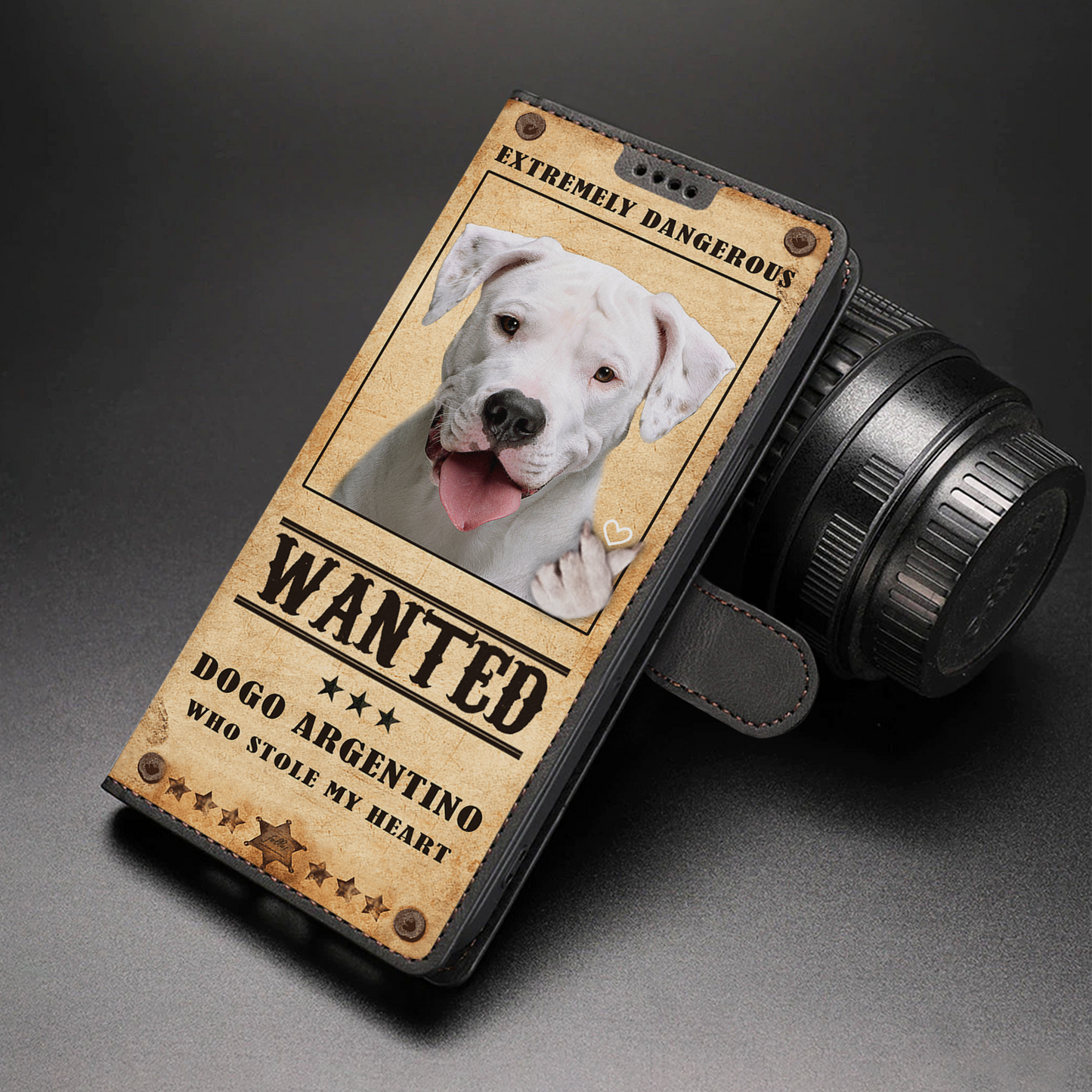 Herzdieb Dogo Argentino - Love Inspired Portemonnaie Handyhülle V1