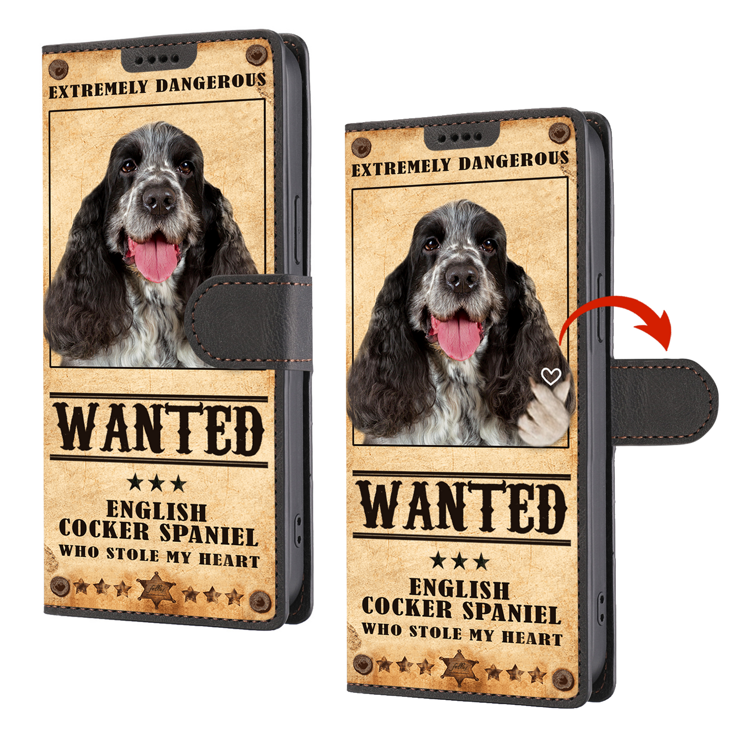 Herzdieb, englischer Cocker Spaniel – Love Inspired Wallet Phone Case V2