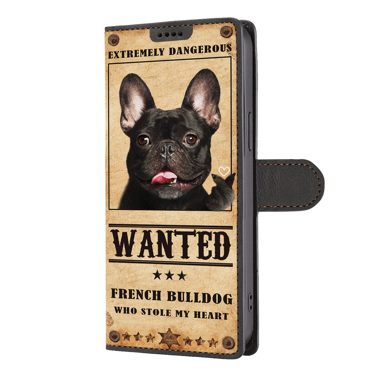 Herzdieb Französische Bulldogge - Love Inspired Wallet Phone Case V2