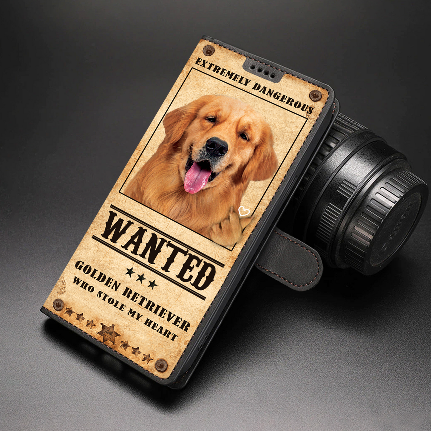 Heart Thief Golden Retriever - Love Inspired Wallet Phone Case V1