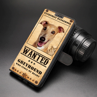 Heart Thief Greyhound - Étui de téléphone portefeuille inspiré de l'amour V1