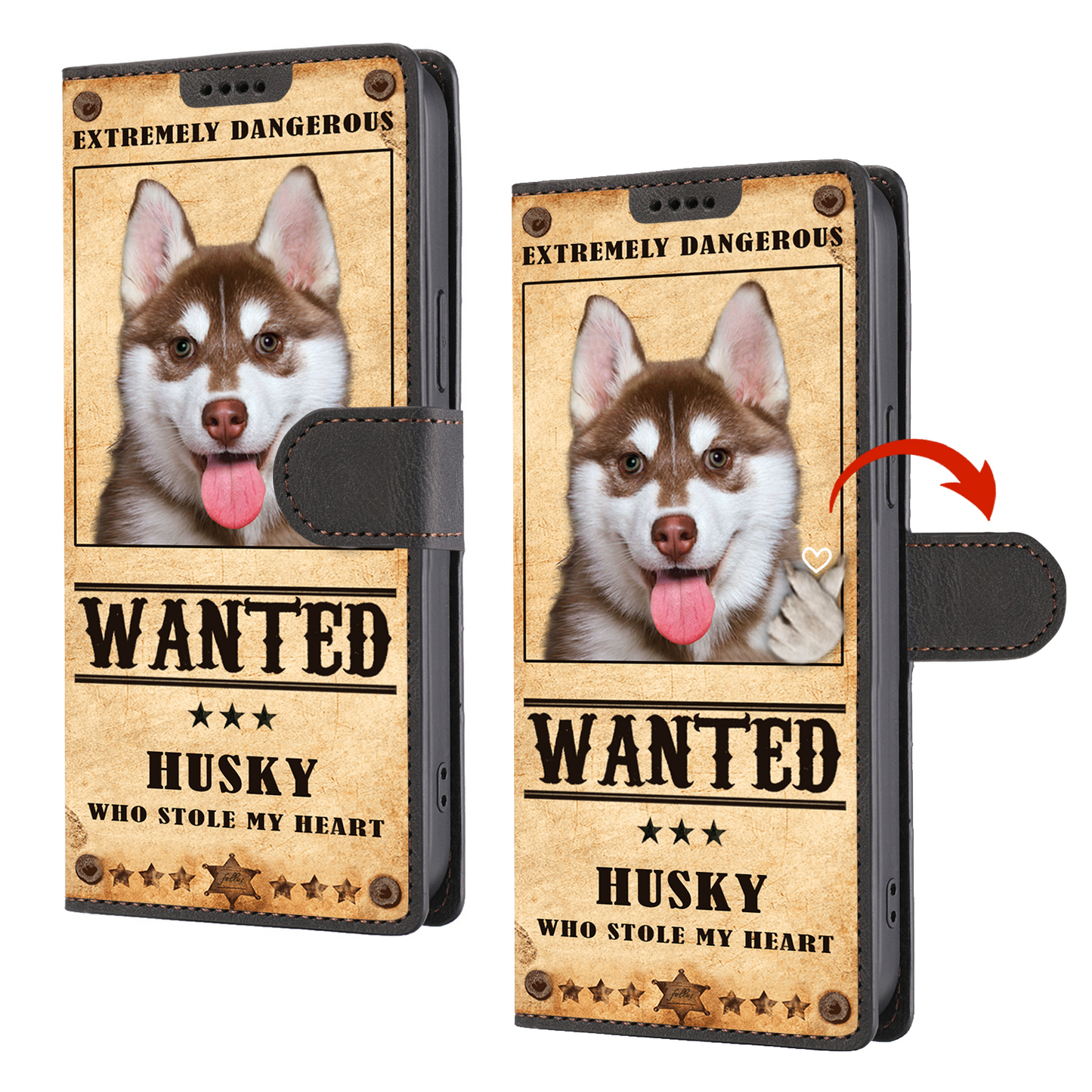 Heart Thief Husky - Love Inspired Portemonnaie Handyhülle V1