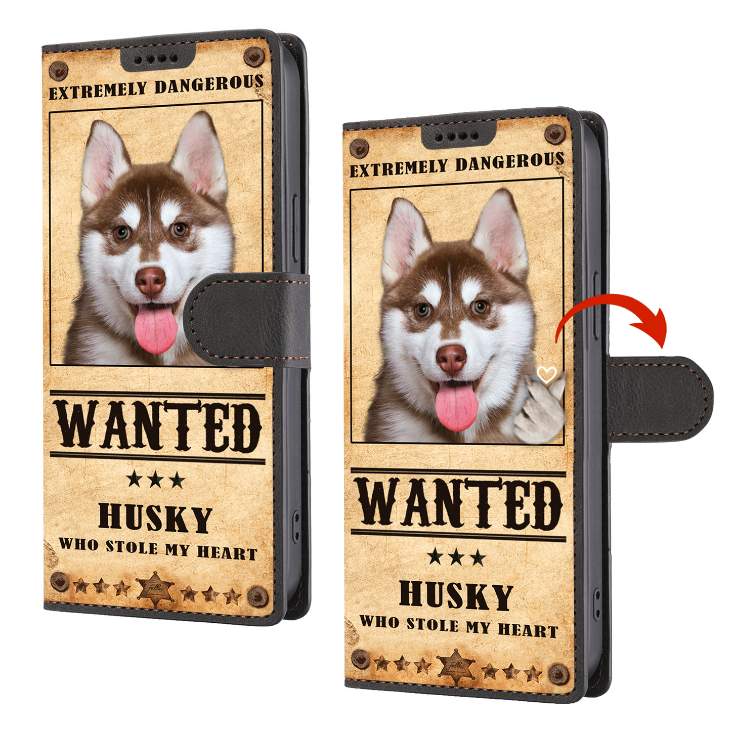 Heart Thief Husky - Love Inspired Wallet Phone Case V1