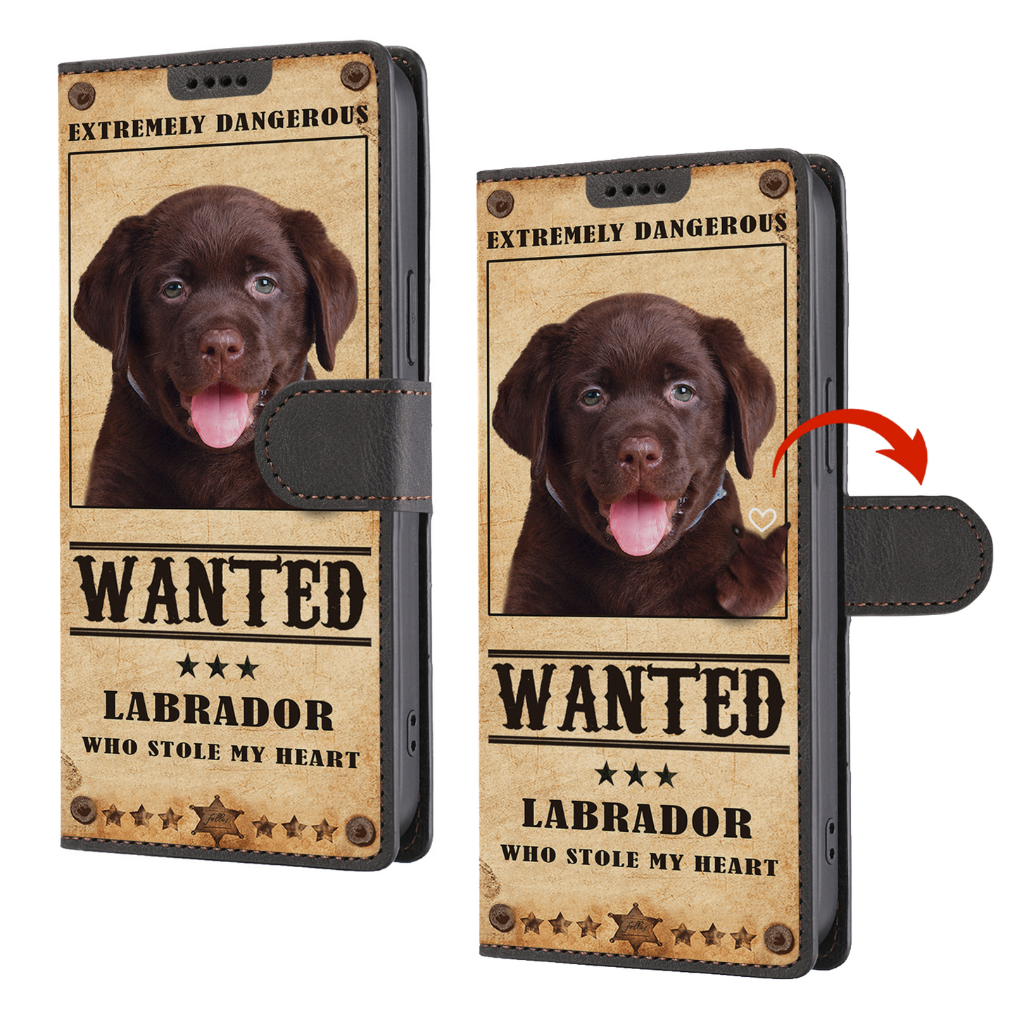 Herzdieb Labrador - Love Inspired Portemonnaie Handyhülle V2