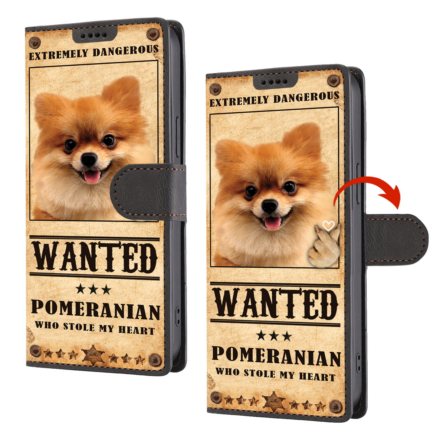 Heart Thief Pomeranian - Love Inspired Wallet Phone Case V1