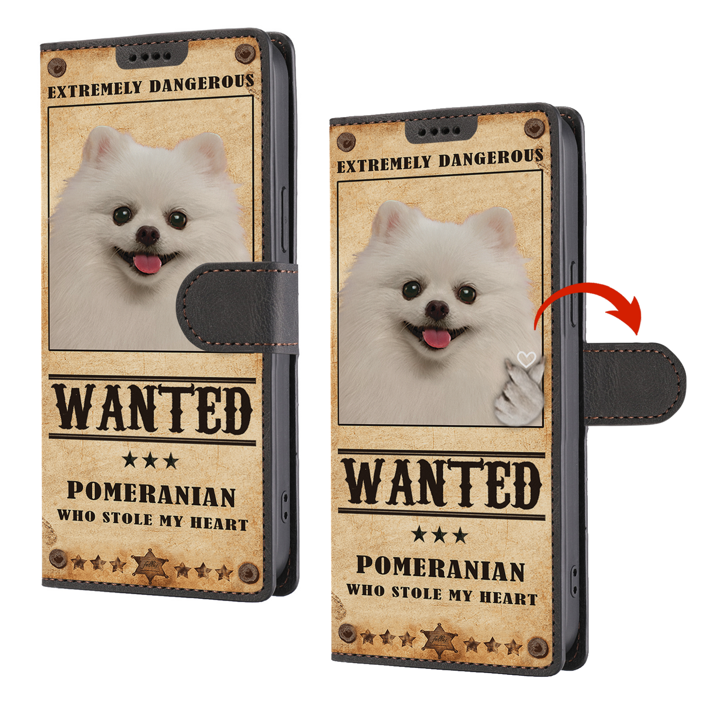 Heart Thief Pomeranian - Love Inspired Wallet Phone Case V2