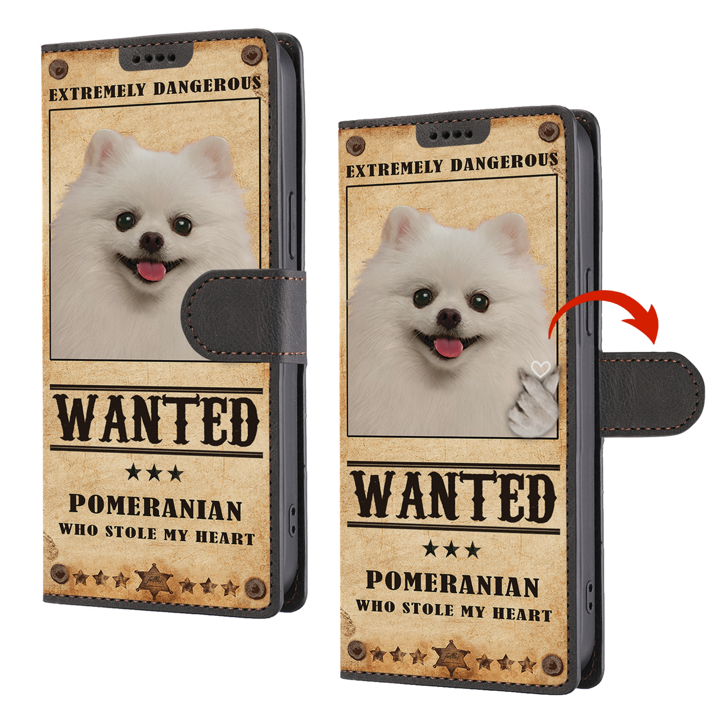 Heart Thief Pomeranian - Love Inspired Portemonnaie Handyhülle V2