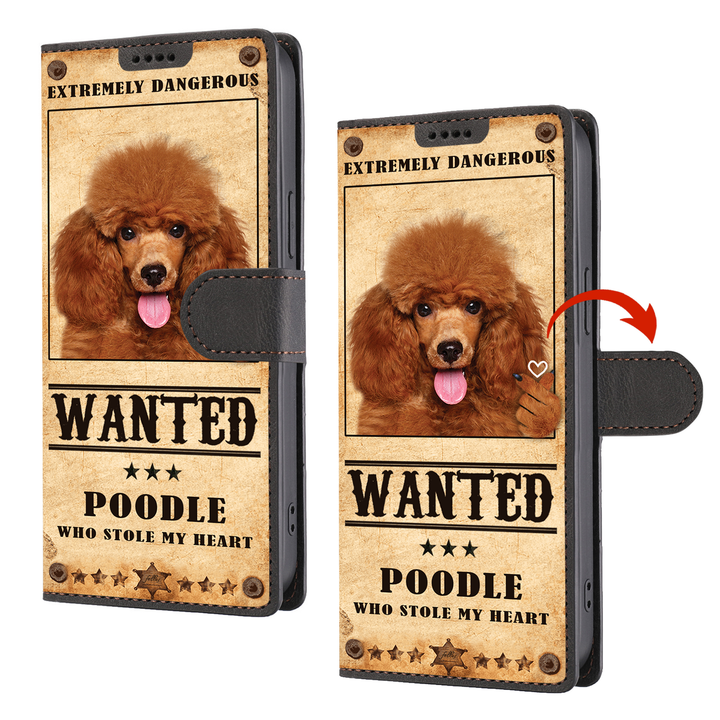 Heart Thief Poodle - Love Inspired Wallet Phone Case V1