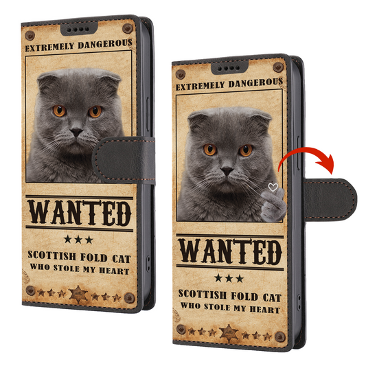 Heart Thief Scottish Fold Cat - Love Inspired Wallet Phone Case V1