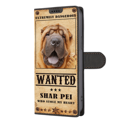 Heart Thief Shar Pei - Étui de téléphone portefeuille inspiré de l'amour V1