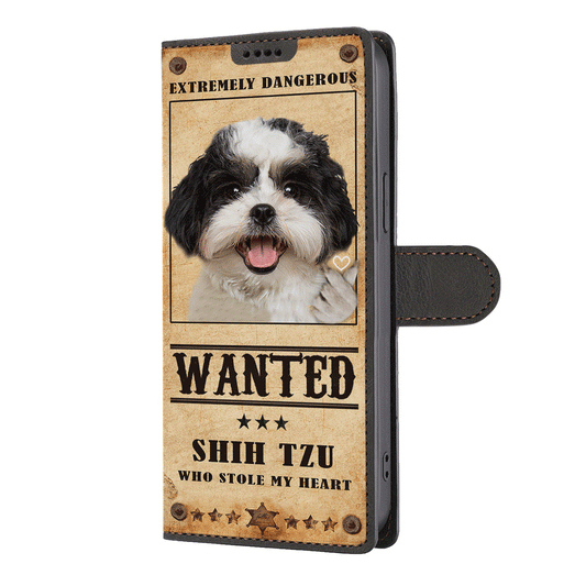 Heart Thief Shih Tzu - Étui de téléphone portefeuille inspiré de l'amour V1