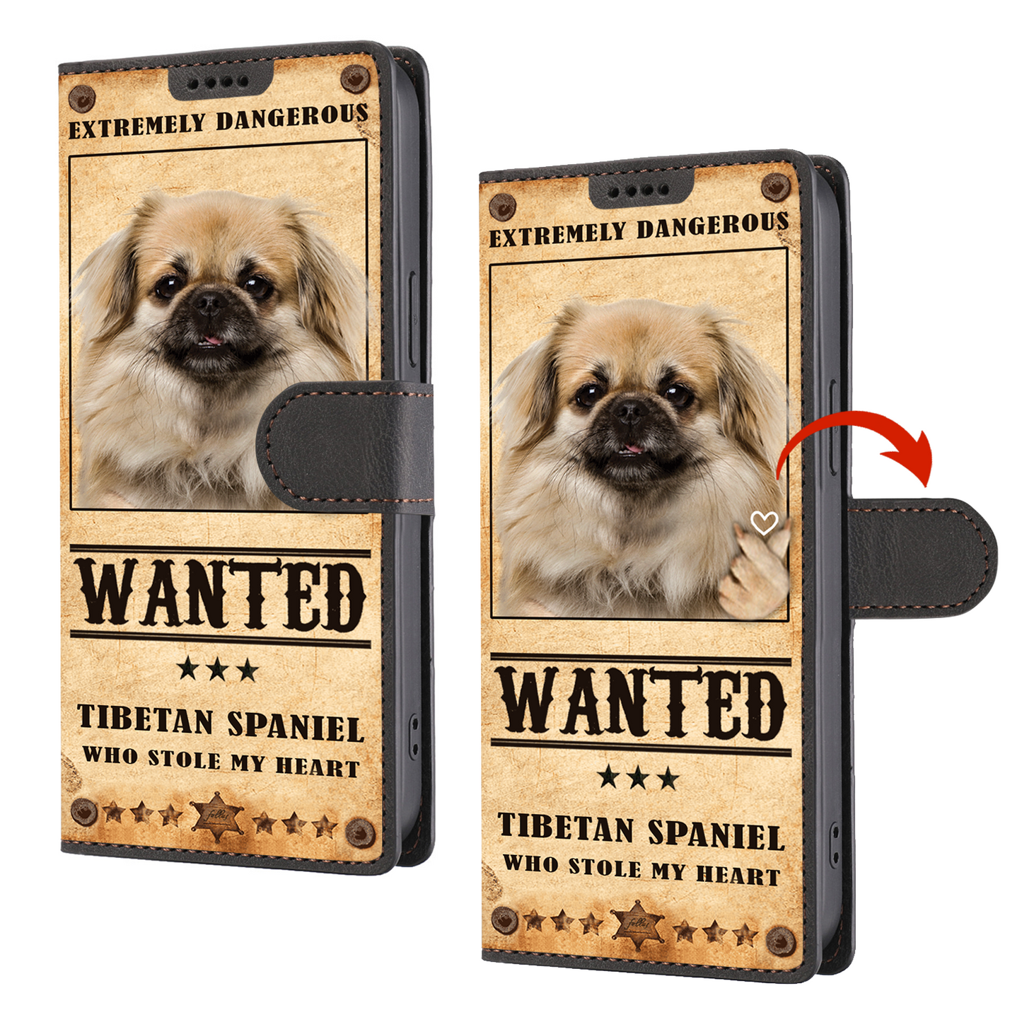 Heart Thief Tibetan Spaniel - Love Inspired Wallet Phone Case V1