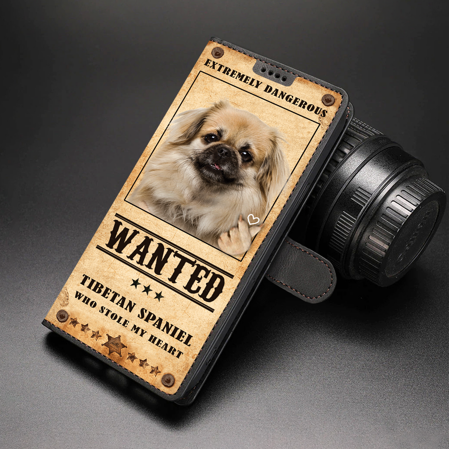 Heart Thief Tibetan Spaniel - Love Inspired Wallet Phone Case V1