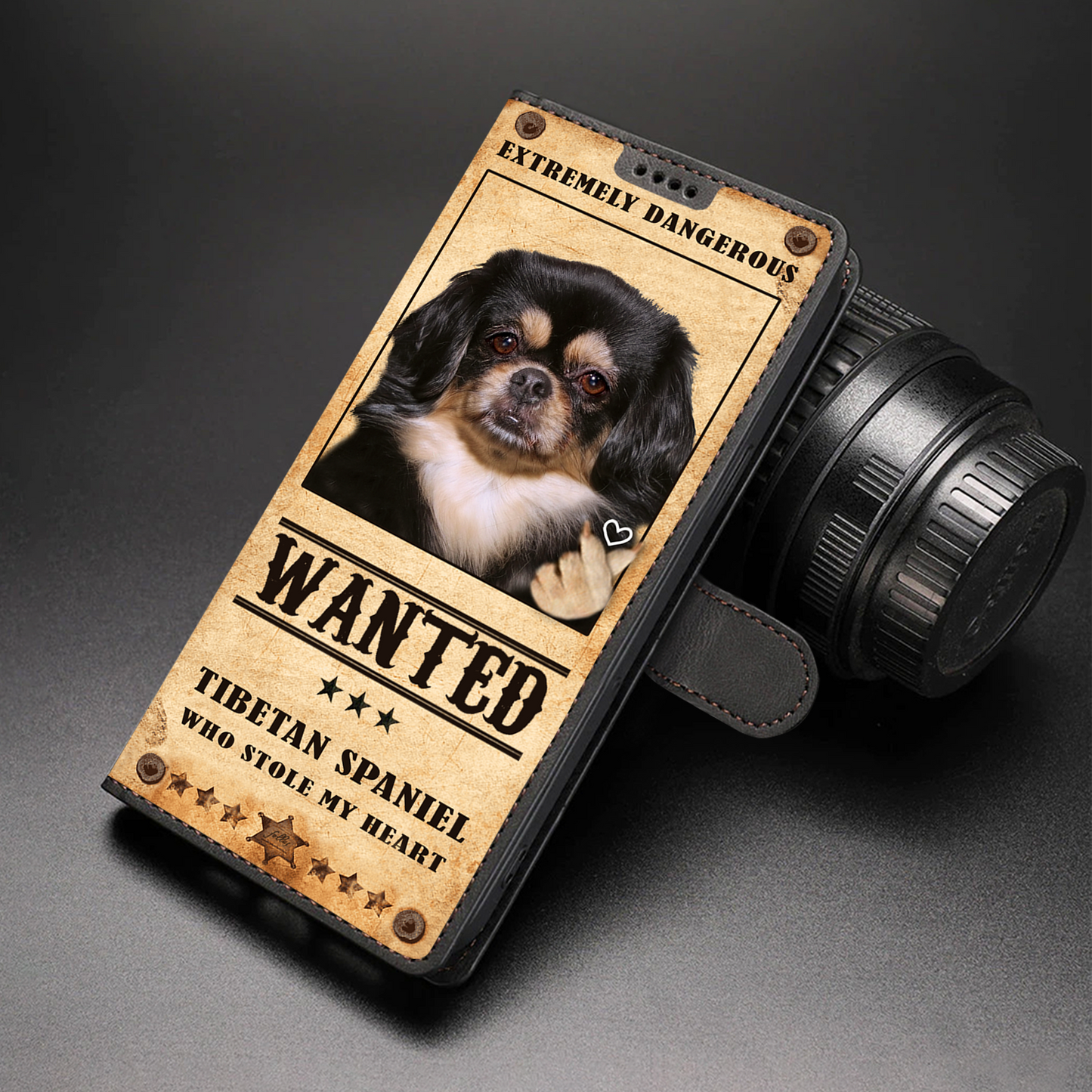 Heart Thief Tibetan Spaniel - Love Inspired Wallet Phone Case V2