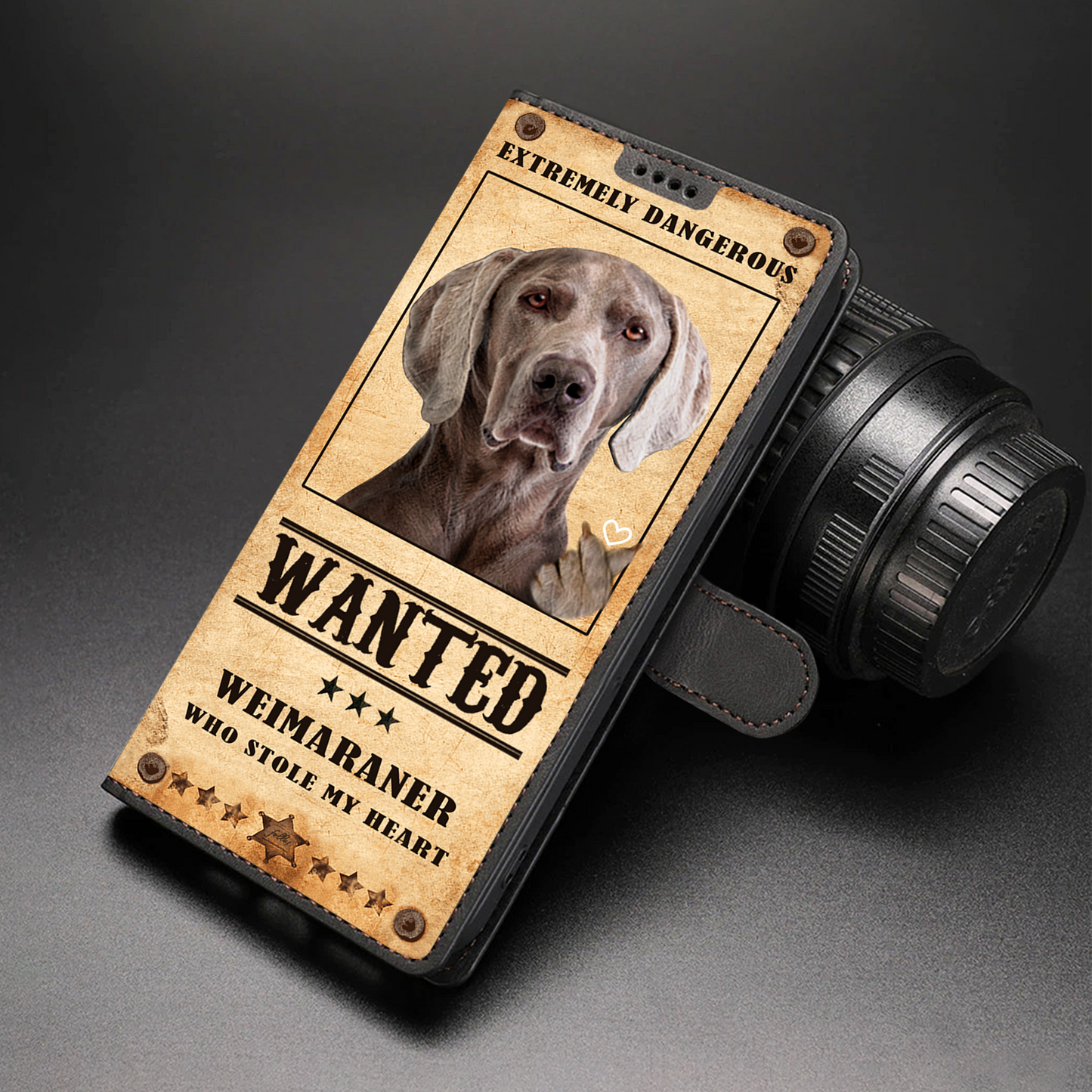 Heart Thief Weimaraner - Love Inspired Wallet Phone Case V1