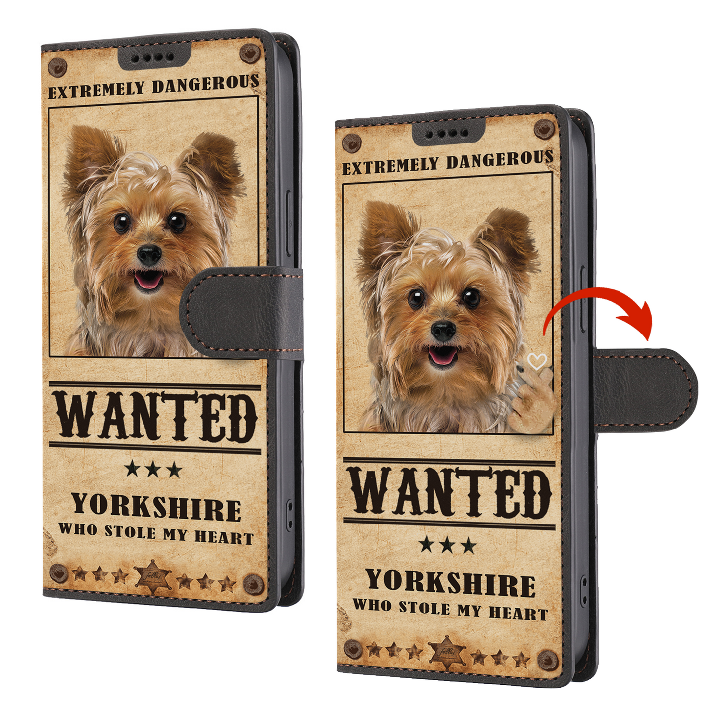 Heart Thief Yorkshire Terrier - Love Inspired Wallet Phone Case V2