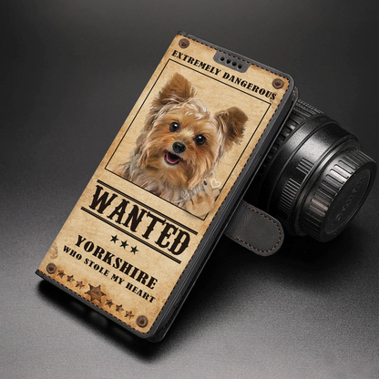 Heart Thief Yorkshire Terrier - Étui de téléphone portefeuille inspiré de l'amour V2